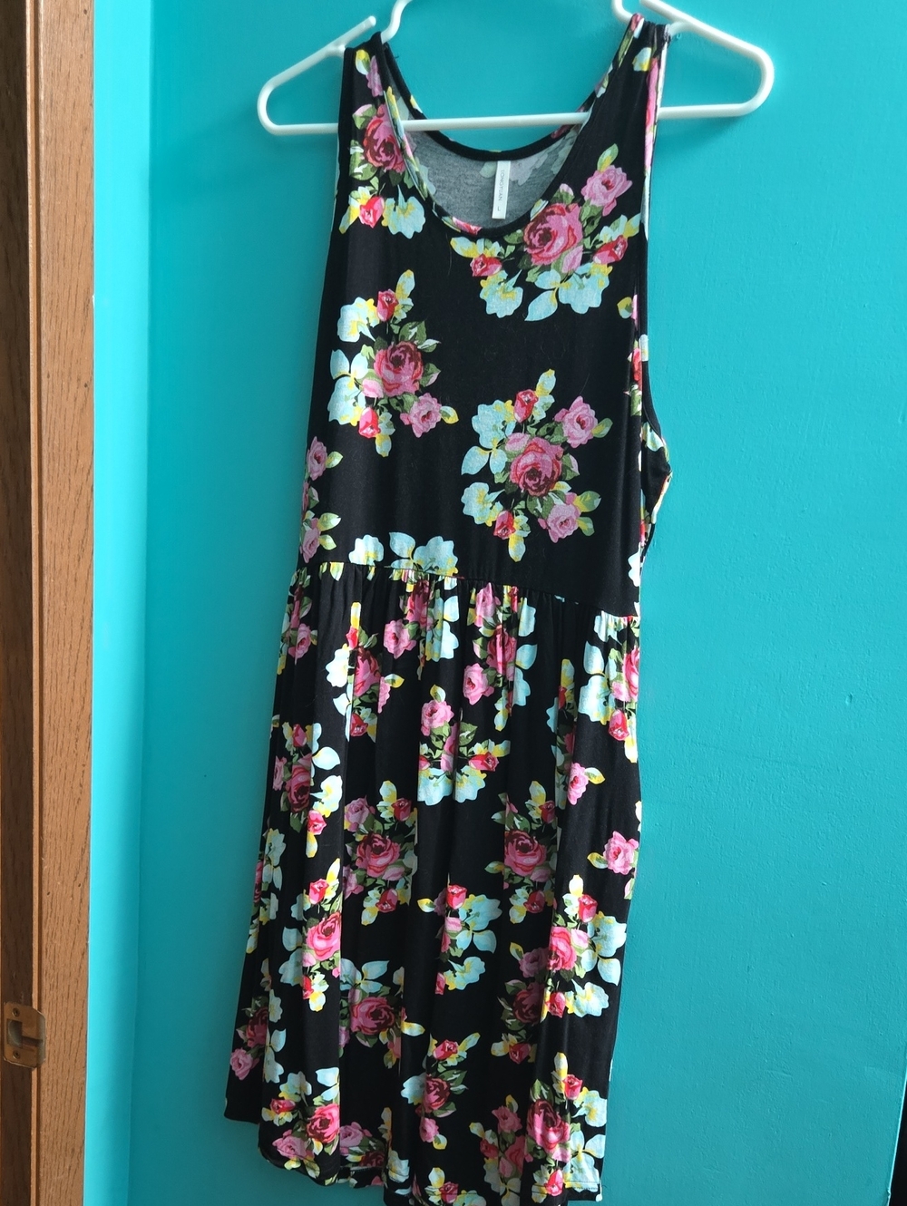 Black Floral Tank Dress